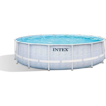 Каркасный бассейн INTEX CHEVRON PRISM FRAME 488х122см 19156л фильтр 5678л\ч лестница тент