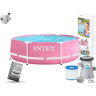 Каркасный бассейн INTEX PINK METAL FRAME 28292 244х76см 2843л насос-фильтр 1250л/ч