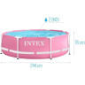 Каркасный бассейн INTEX PINK METAL FRAME 28292 244х76см 2843л насос-фильтр 1250л/ч