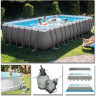Каркасный бассейн INTEX ULTRA FRAME 26368 732х366х132см, фильтр-насос, лестница, тент, подстилка