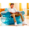 Надувное кресло INTEX TRANSPARENT ARMCHAIR 109х107х79 см, голубой